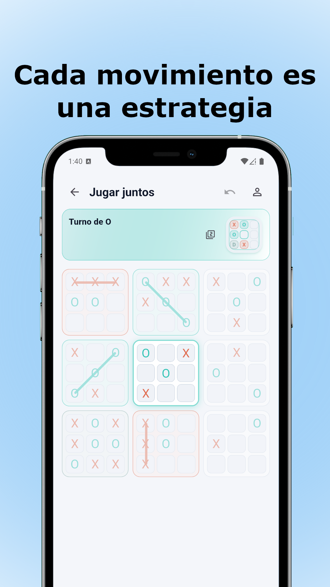 Captura Tactixo: tablero tactico