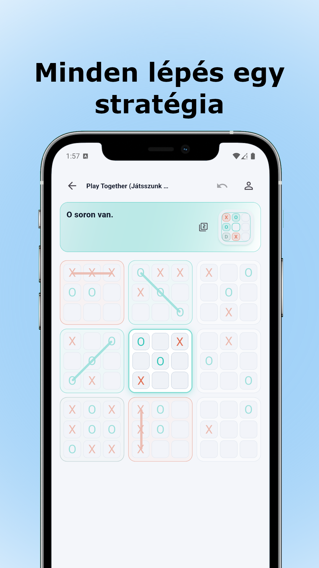 Tactixo kepernyokep: Strategiai tabla