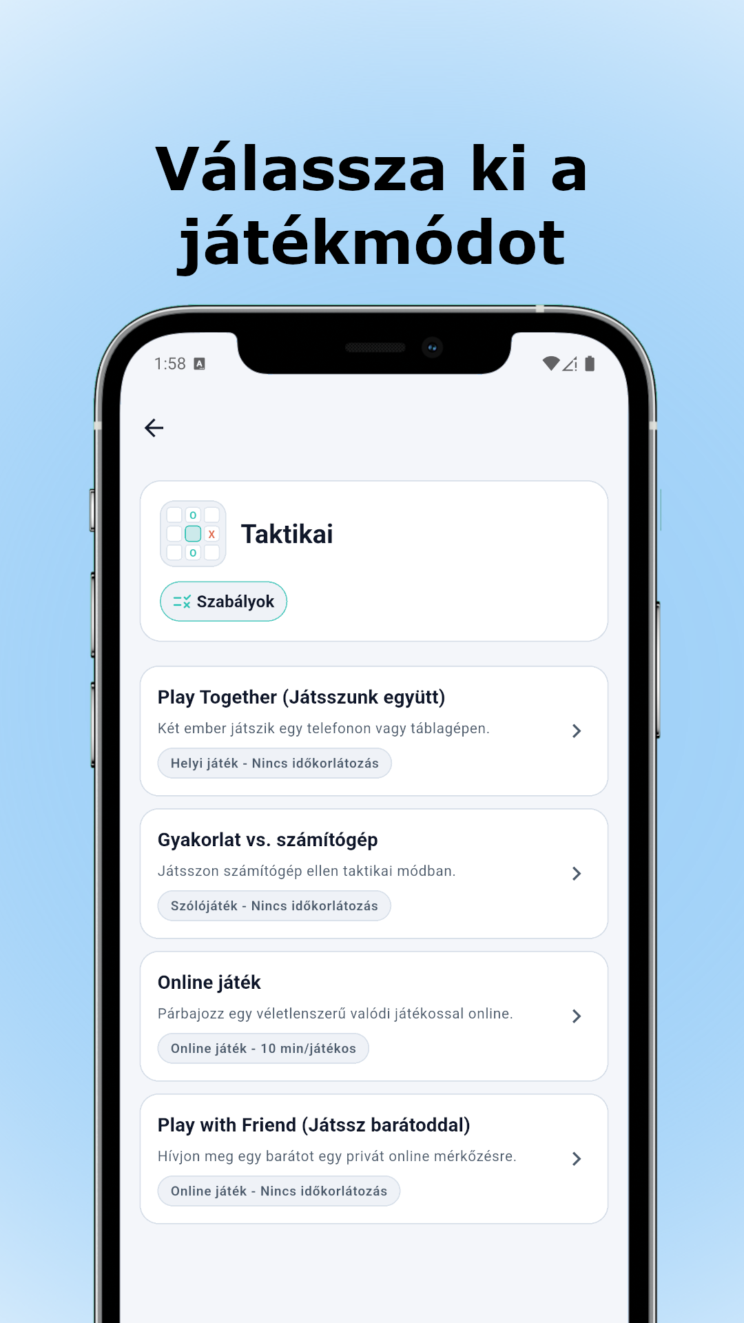 Tactixo kepernyokep: Tema